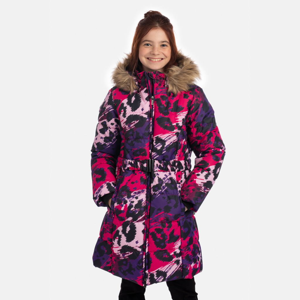 Tüdrukute mantel YACARANDA, fuksia mustriga 122