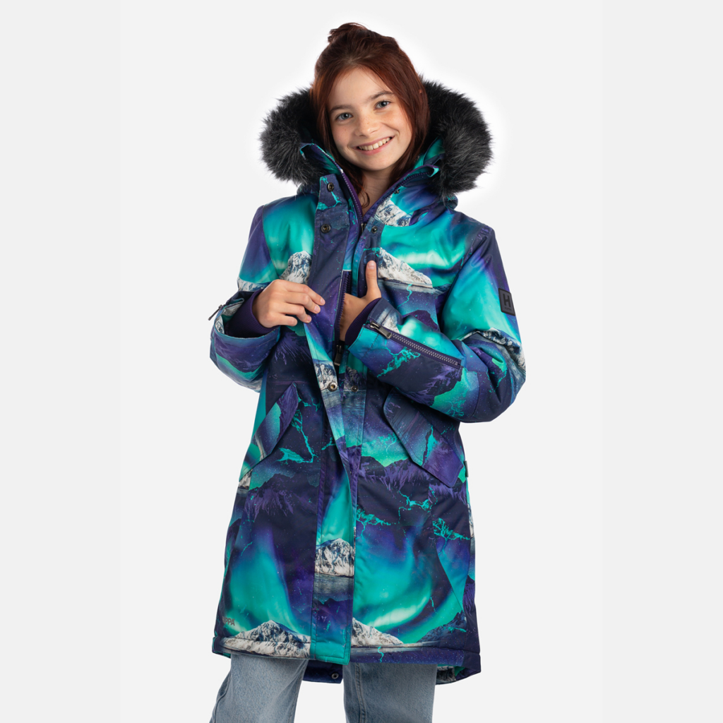 Tüdrukute parka VIVIAN 2, mitmevärviline mustriga 122