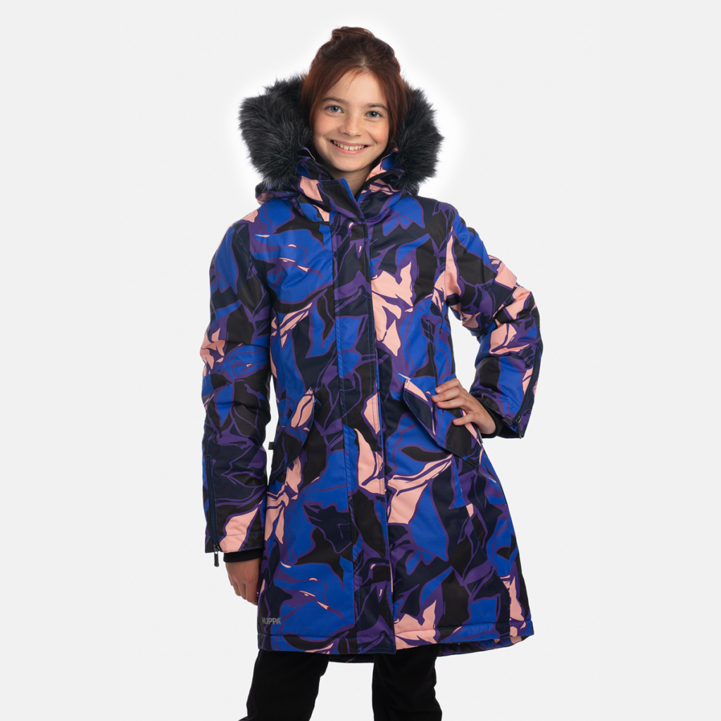 Tüdrukute parka VIVIAN 2, sinine mustriga 122