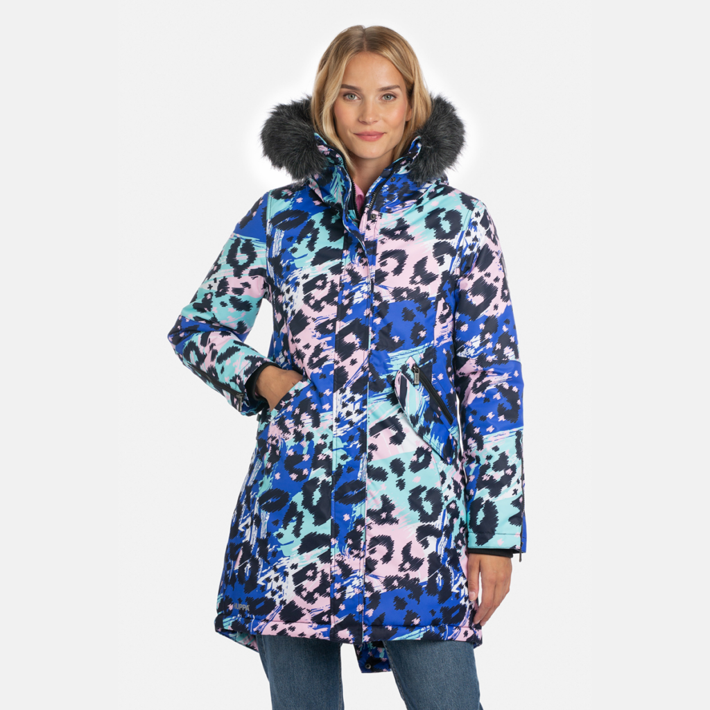 Naiste parka VIVIAN, sinine mustriga L