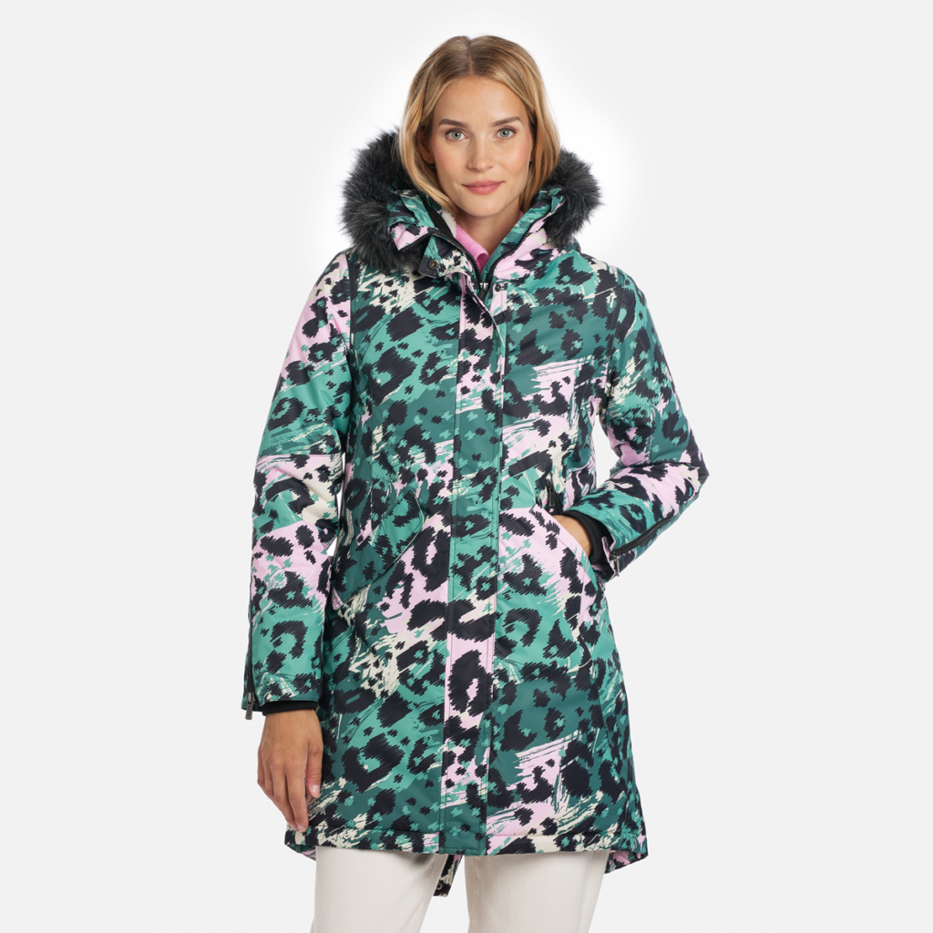 Naiste parka VIVIAN, t.roheline mustriga L