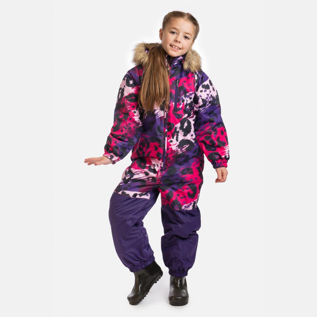 Kombinesoon WILLE 2, fuksia mustriga/ bordoo 92